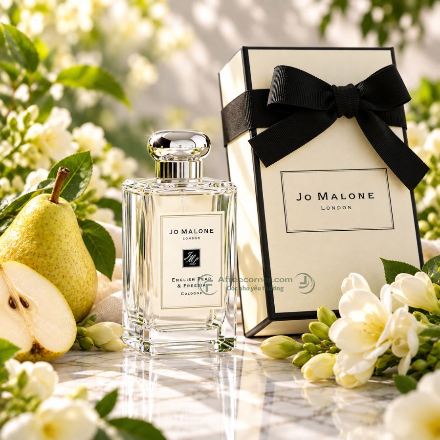 Nước hoa Jo Malone English Pear & Freesia có thiết kế đơn giản đặc trưng của thương hiệu
