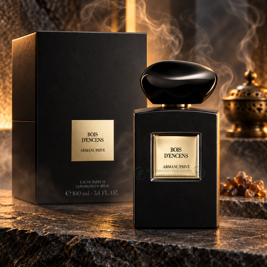 Nước hoa Armani Privé Bois d’Encens gợi hình ảnh một không gian yên tĩnh, trầm lắng