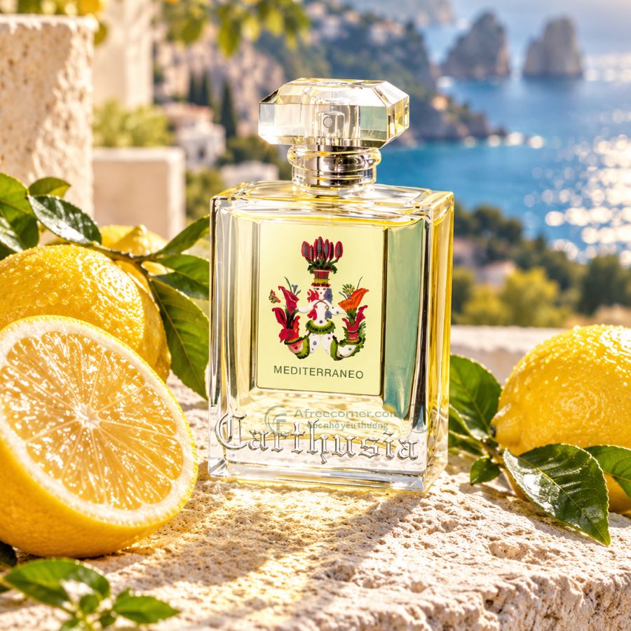 Nước hoa Carthusia Mediterraneo gợi lên một Capri đầy nắng, cây lá hòa trong làn gió ven biển