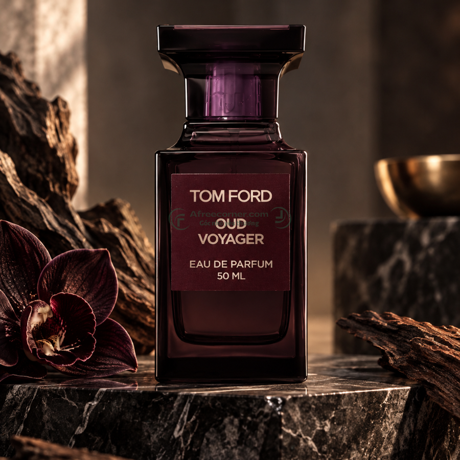 Nước hoa Tom Ford Oud Voyager tương phản khá thú vị giữa chiều sâu của gỗ và nét mềm mại của hoa