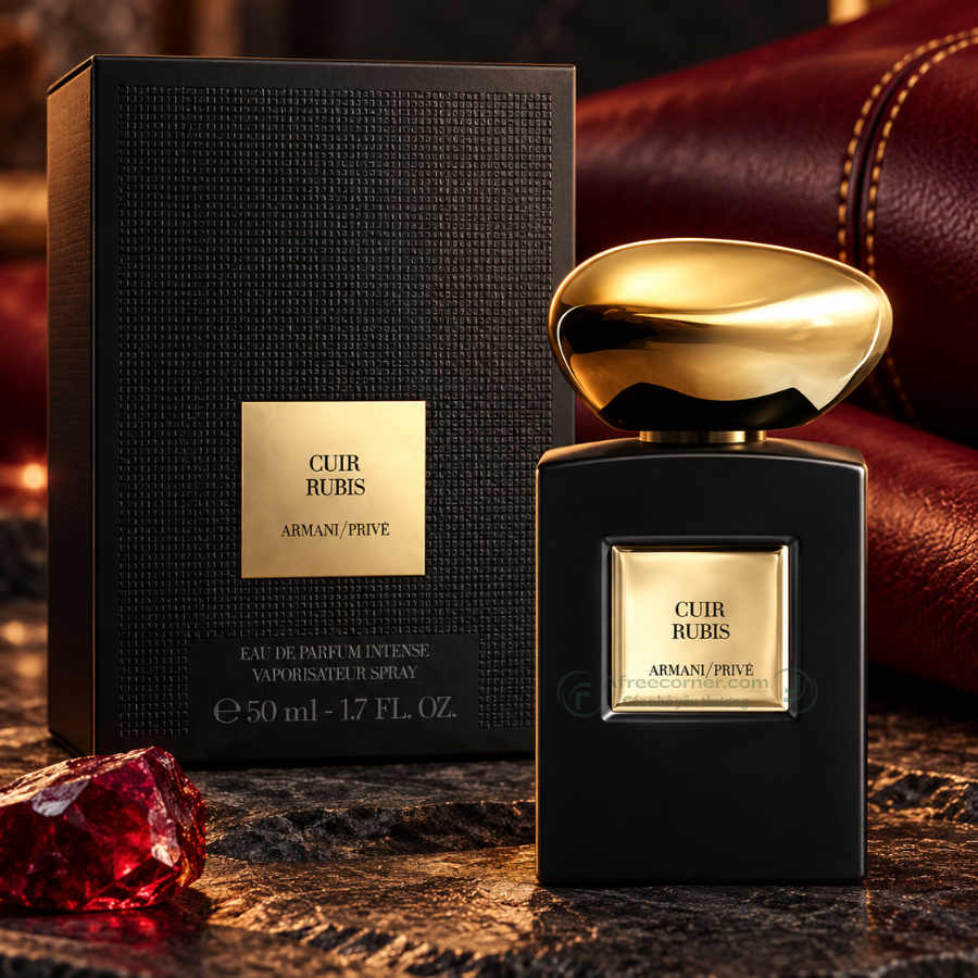 Armani Privé Cuir Rubis có vẻ quyến rũ như một sắc đỏ chỉ hiện rõ hơn khi ánh sáng bắt đầu dịu xuống