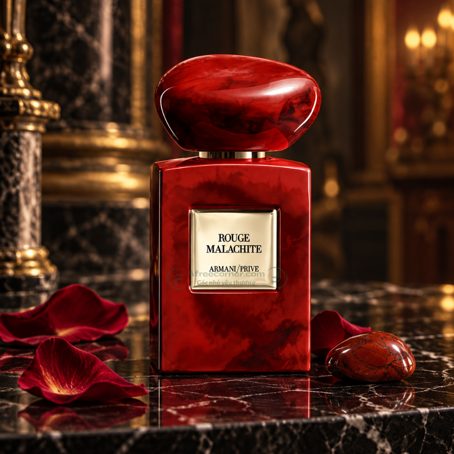 Nước hoa Armani Privé Rouge Malachite lấy cảm hứng từ nước Nga và hình ảnh viên đá malachite đỏ