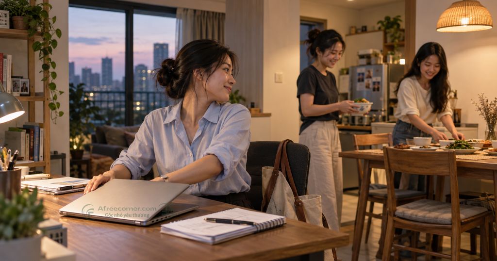 Lối sống của giới trẻ cũng thiên về cảm giác yên bình khi buổi tối được ăn cơm cùng gia đình