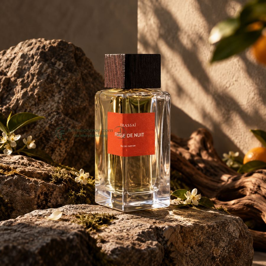 Nước hoa Frassaï Fraise de Nuit mang đến một mùi hương thanh thoát, hiện đại