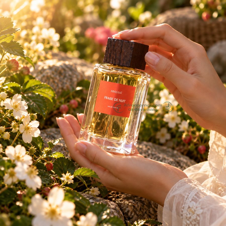 Nước hoa Frassaï Fraise de Nuit phù hợp với người thích sự cân bằng giữa trái cây ngọt và gỗ trầm ấm