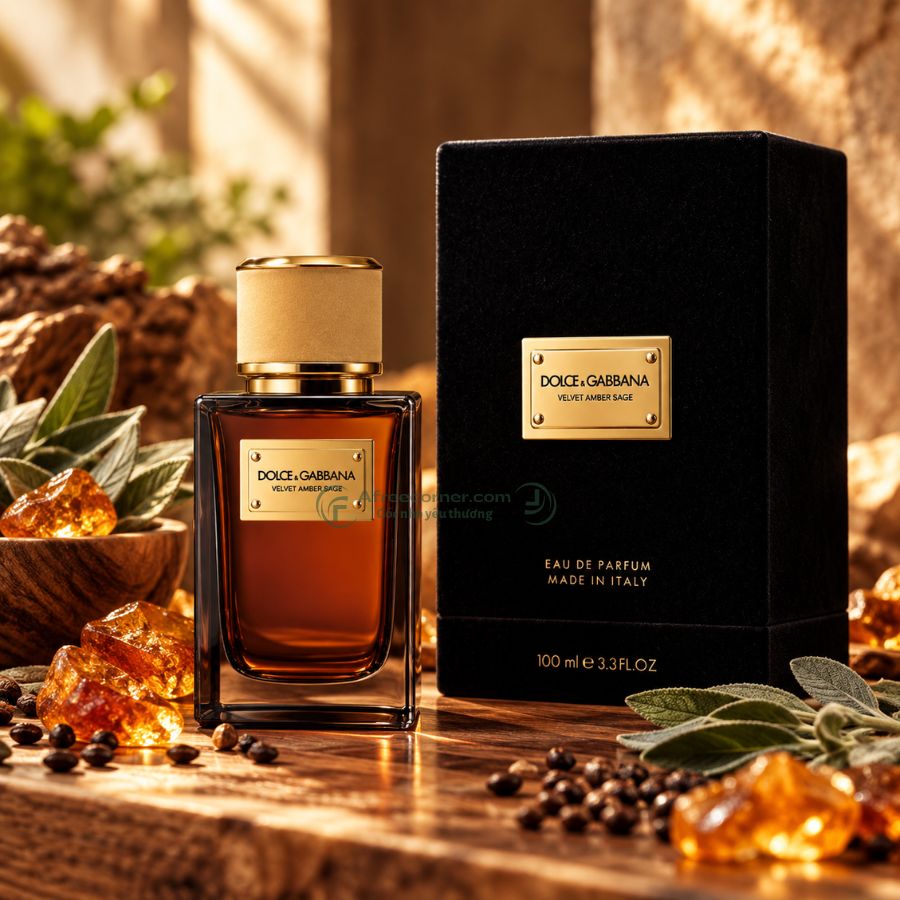 Velvet Amber Sage mang đến sự kết hợp độc đáo giữa nét tươi mát của thảo mộc và hương hổ phách ấm áp