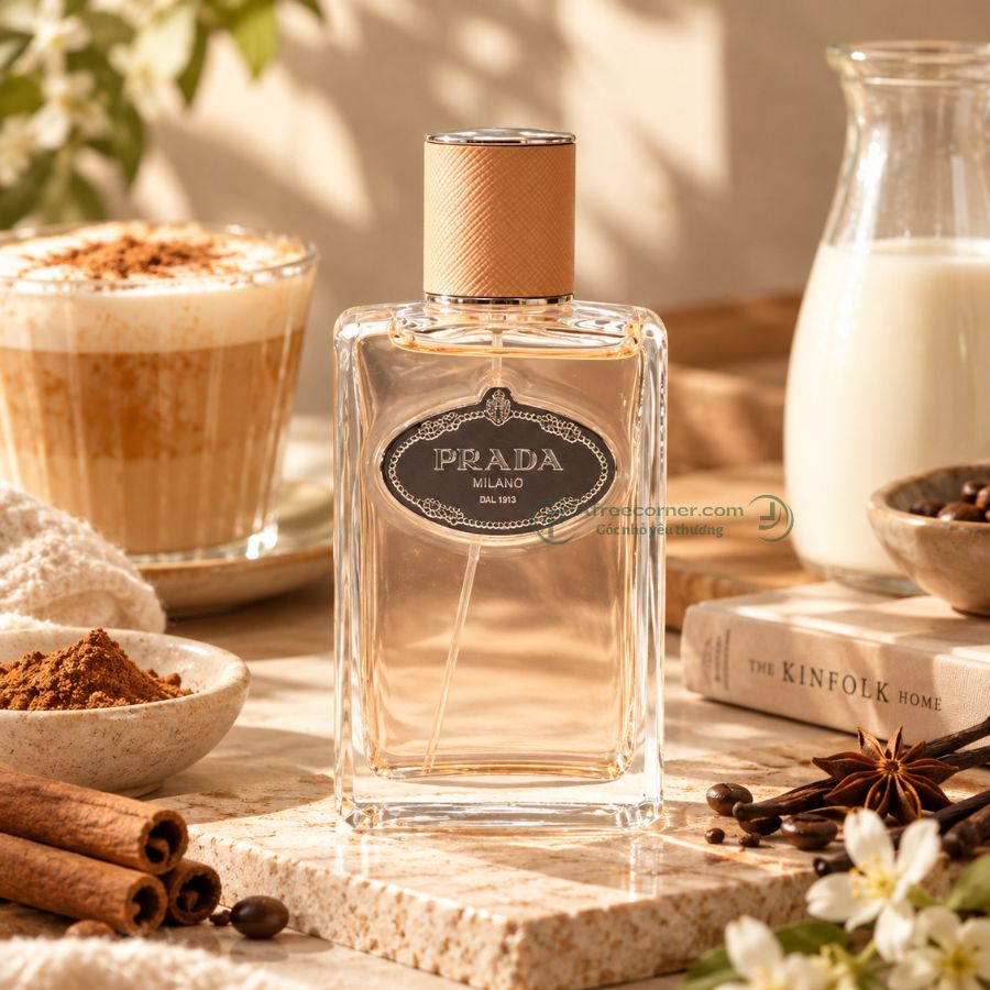 Prada công bố ba lớp hương chính của Infusion de Santal Chai khá đơn giản