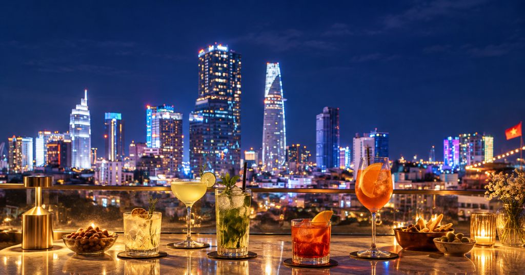 Khu vực trung tâm có khá nhiều rooftop bar với phong cách đa dạng để ngắm Sài Gòn về đêm