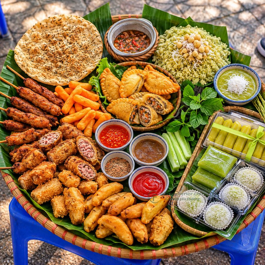Nem chua rán, bánh gối, bánh rán mặn hay bánh tôm Hồ Tây là những món được nhiều du khách lựa chọn